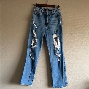 Women's Distressed Light Blue Jeans